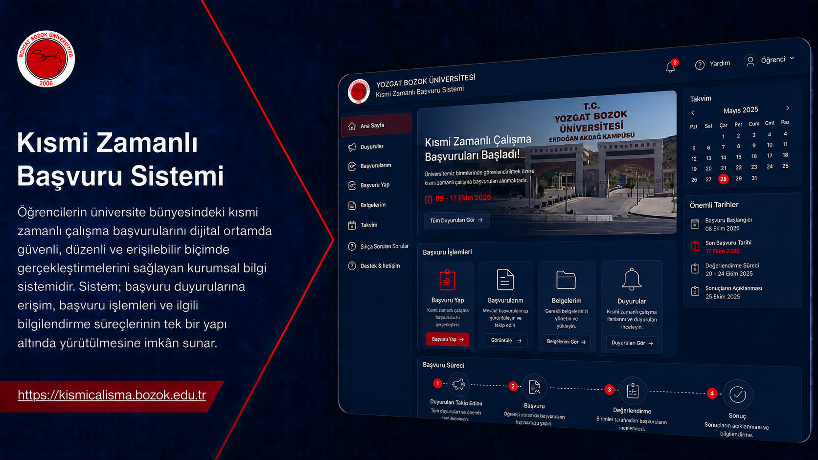 Kısmi Zamanlı Öğrenci Çalıştırma Başvuru Sistemi