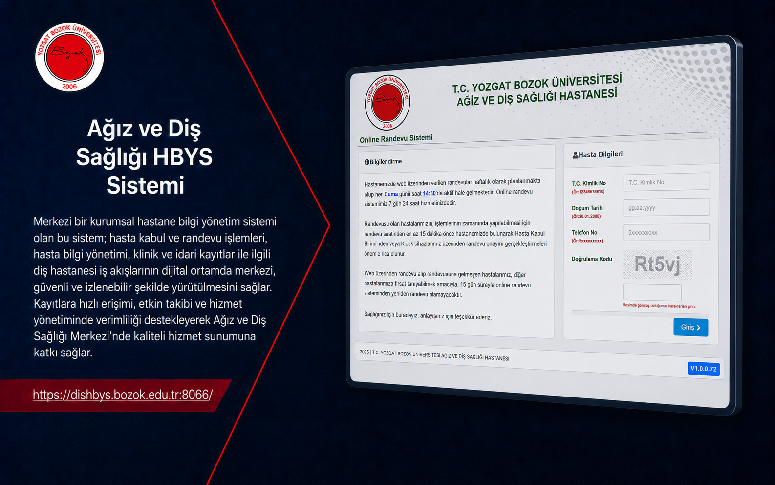 Ağız ve Diş Sağlığı Merkezi HBYS Sistemi