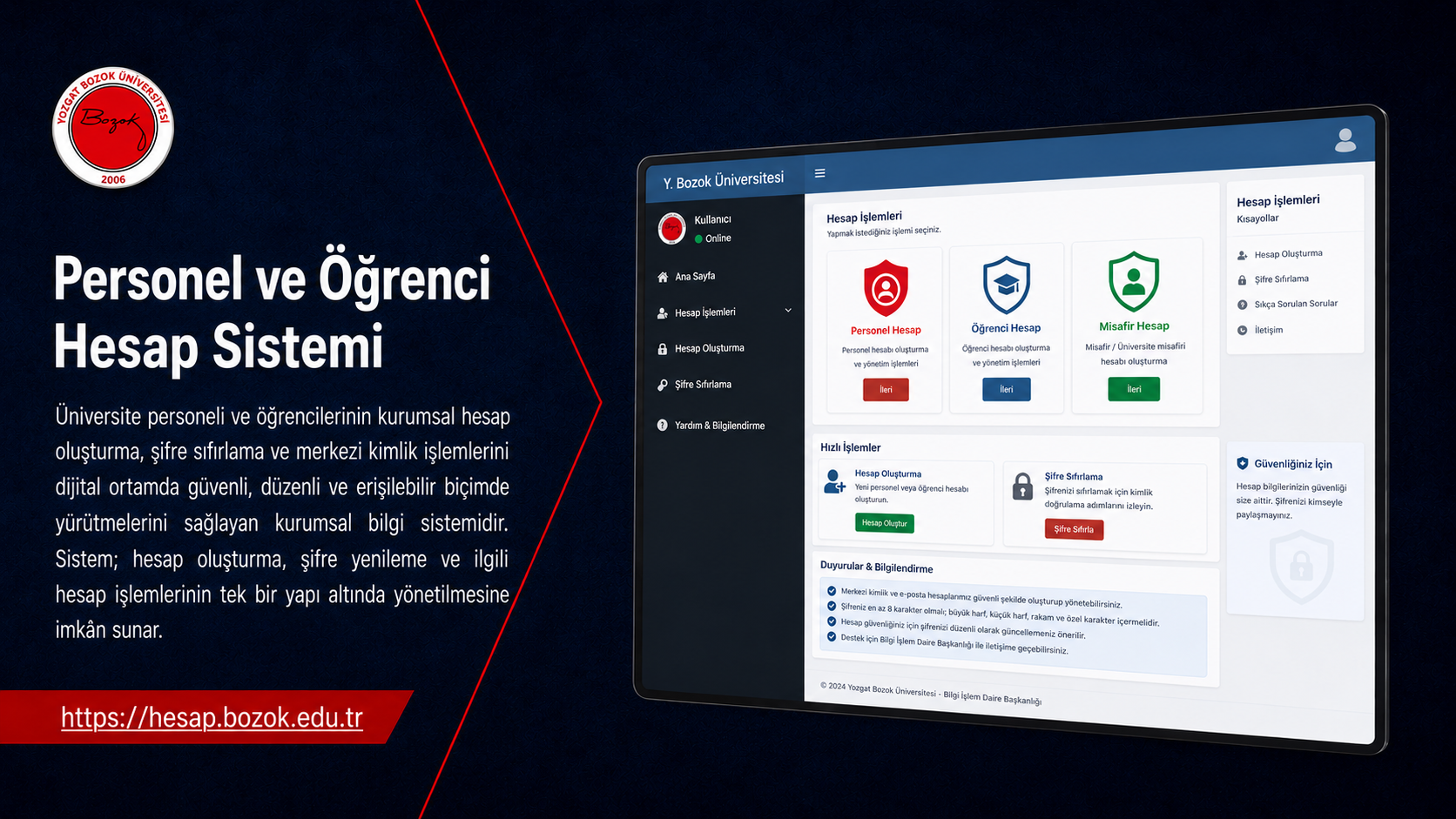 Personel ve Öğrenci Hesap Sistemi