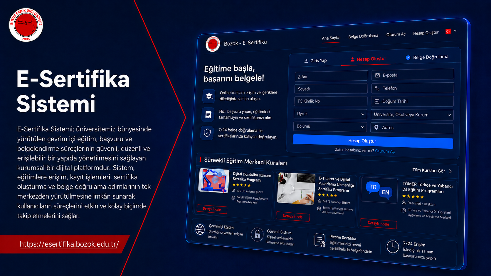 E-Sertifika Sistemi