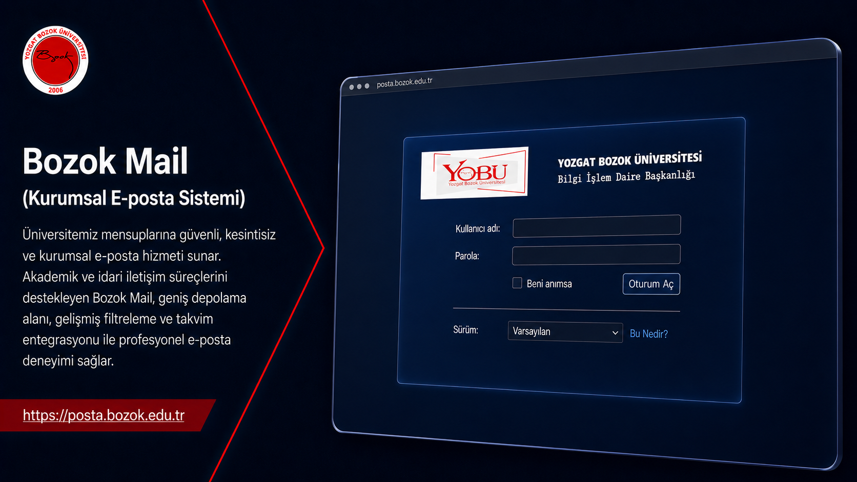 Bozok Mail ( Kurumsal E-Posta Sistemi)