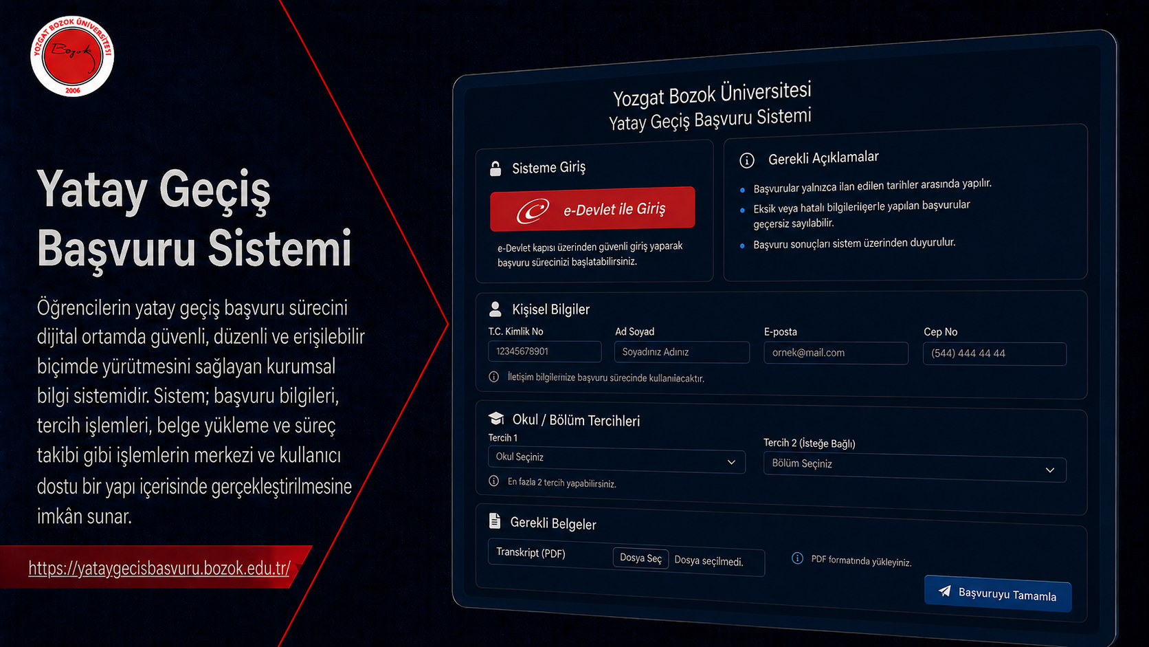 Yatay Geçiş Başvuru Sistemi 