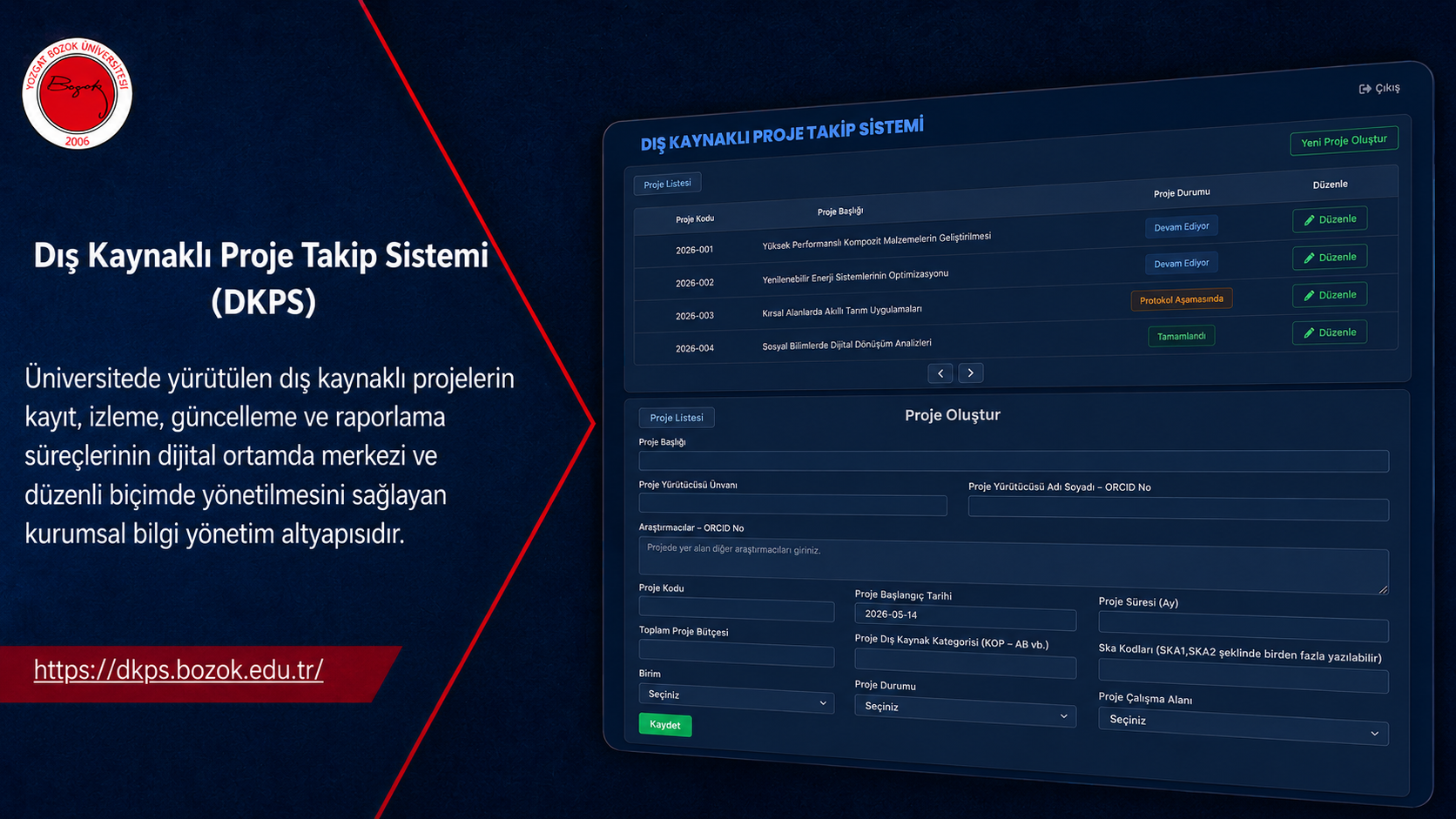 Dış Kaynaklı Proje Takip Sistemi